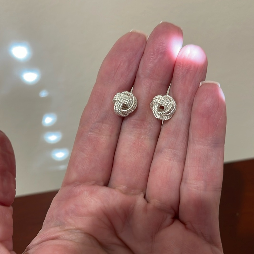 Sterling Silver Love Knot Post Earrings - Never Worn / NWOT